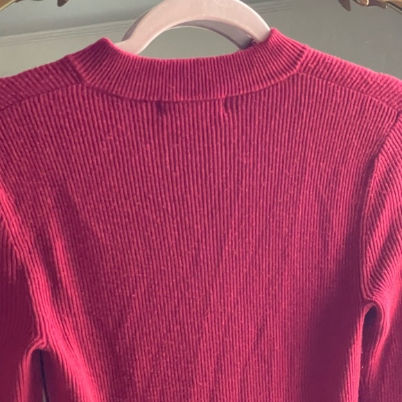 Jason Wu Red Quarter Zip Long Sleeve Dress - Picture 10 of 11